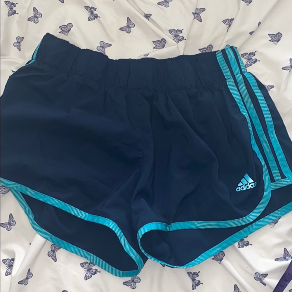 blue adidas running shorts